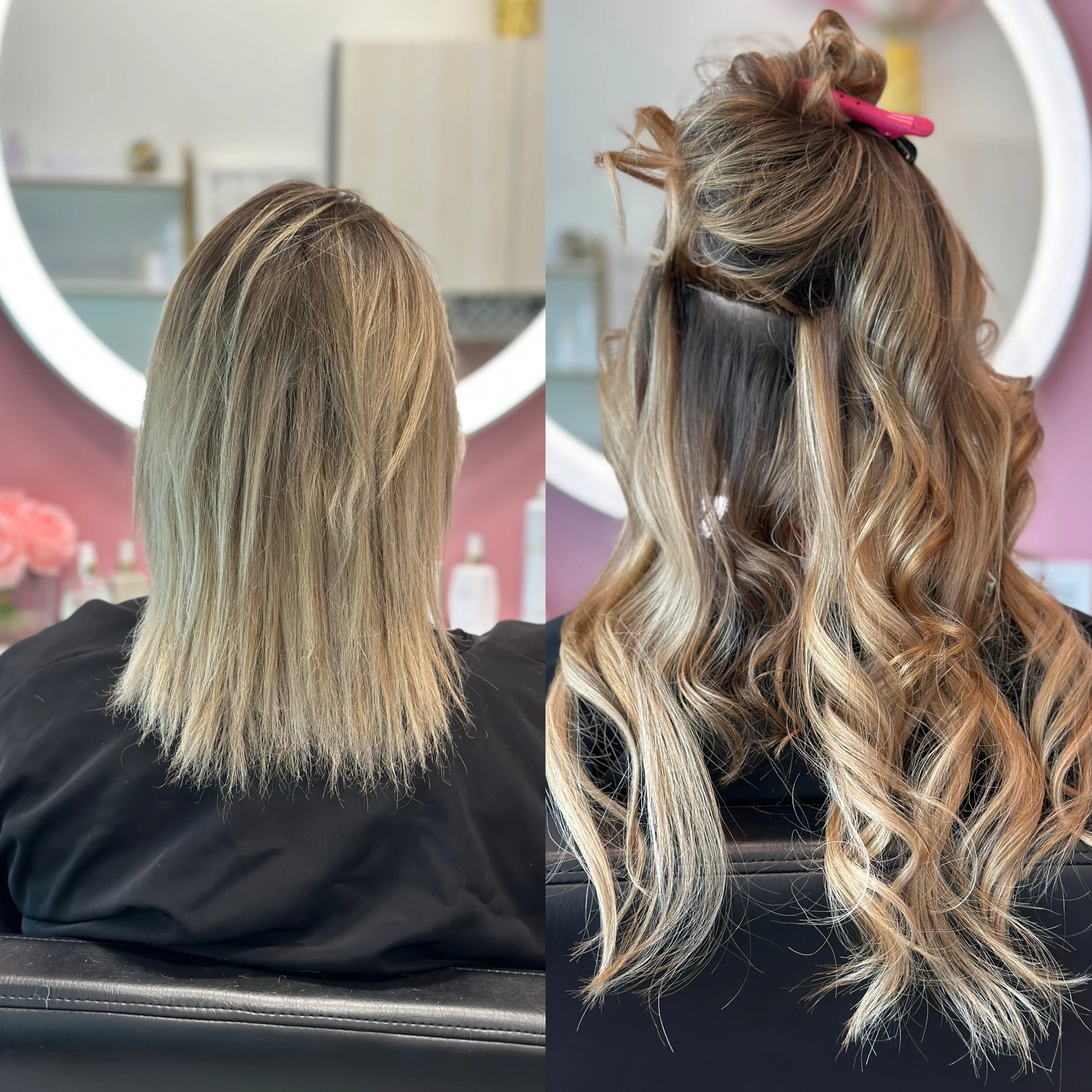 Hair extension results at Signature Extensions, Delray Beach FL