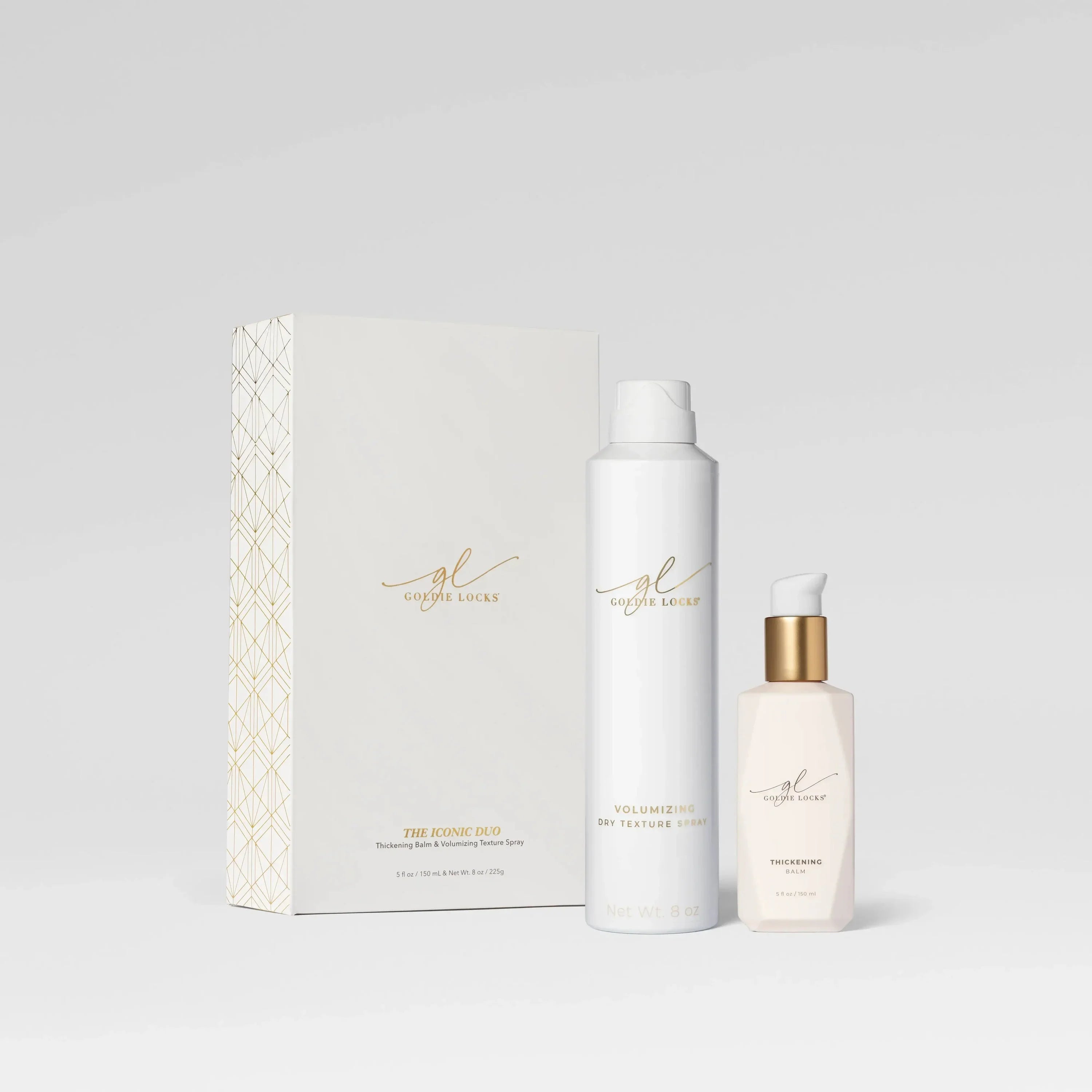 Goldie Locks hair care set with thickening balm and volumizing spray for hair extensions in Delray Beach FL