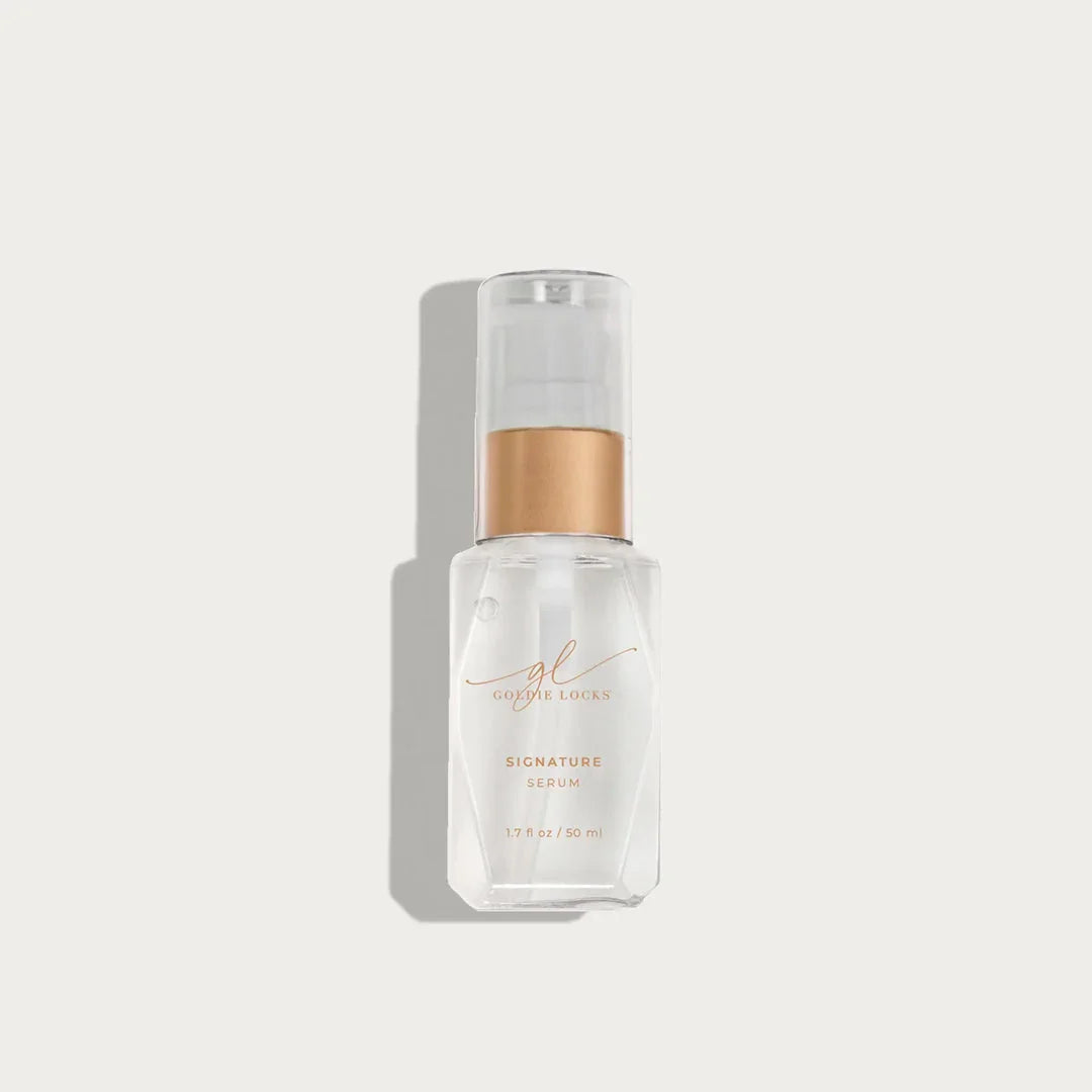 Goldie Locks Signature Serum bottle for hair extensions care, Delray Beach FL studio product